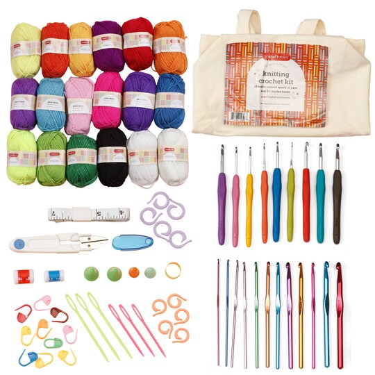 Incraftables; Incraftables Crochet Kit for Beginners with Hooks, Yarn Needles, Stitch Markers & Crochet Tools for Amigurumi, Hats & Scarves. For DIY Projects. Great Gift for Creative Makers. DIY Craft Supplies; Category:Crochet Supplies; Image:1